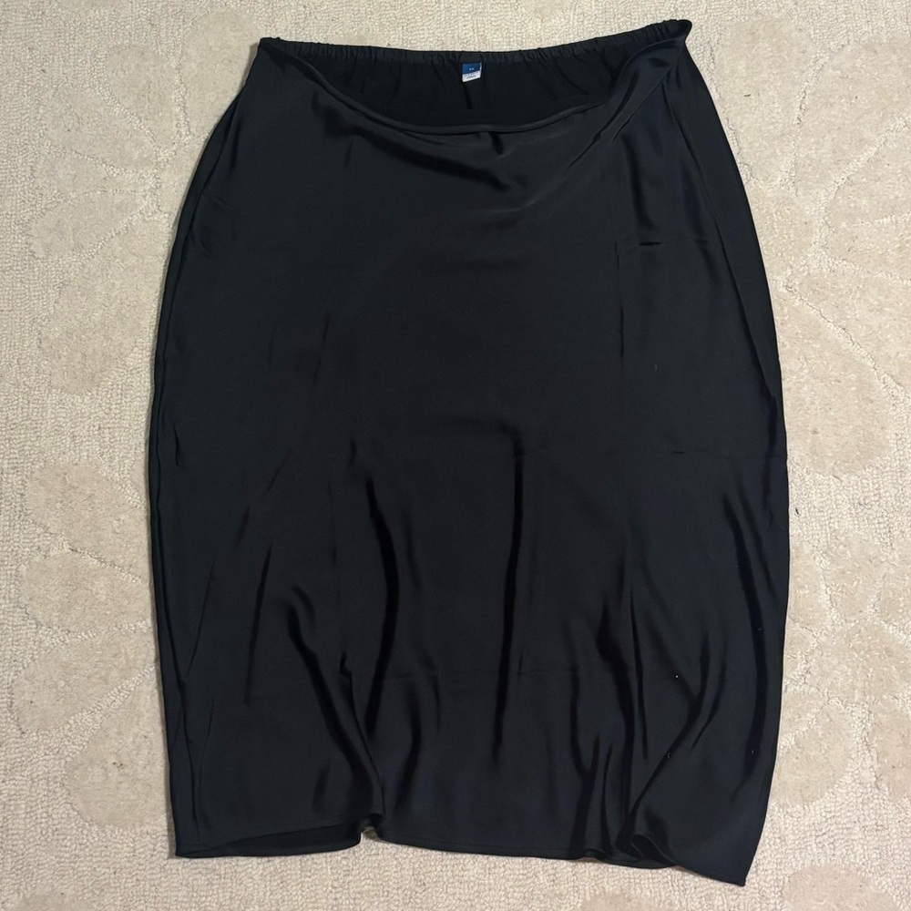 Old Navy Black Satin Slip Skirt
